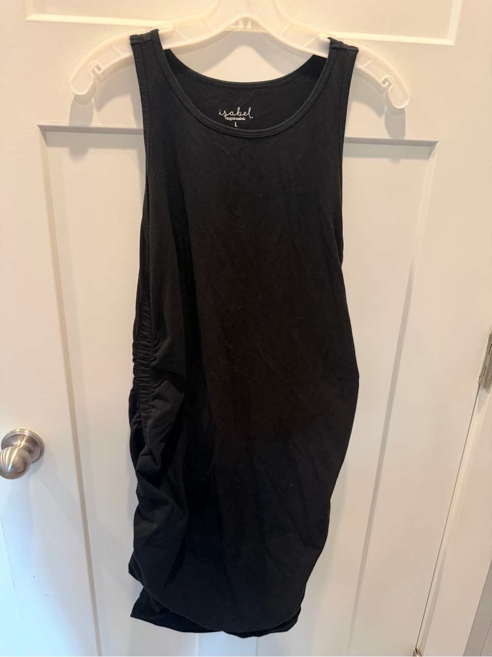 Isabel Ingrid & Isabel Black Ruched Maternity Tank Dress L